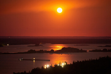 Moonlit River at Night
