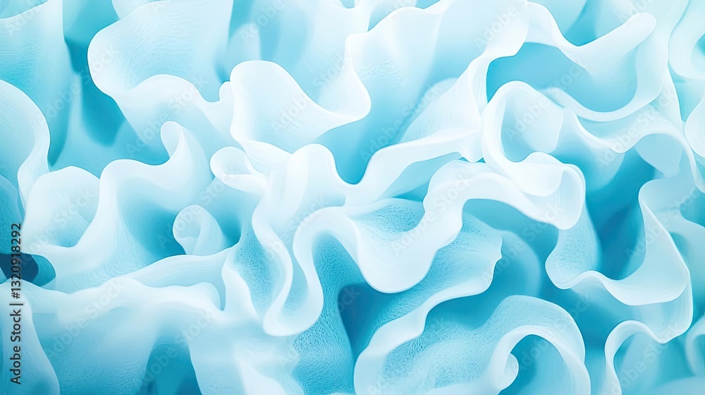 Poster Seascape abstract background idea. Abstract blue background with soft, flowing waves and layered textures for design use.