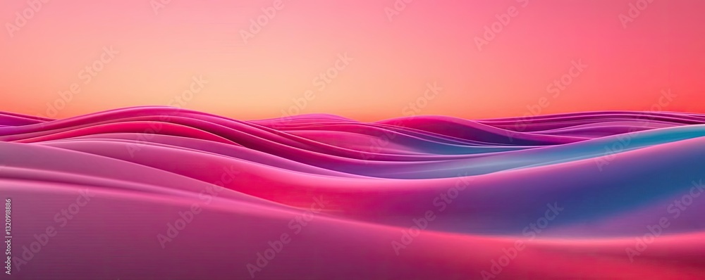 Poster seascape abstract background idea. a vibrant abstract landscape with flowing waves in pink and blue 