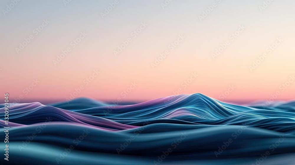 Poster seascape abstract background idea. abstract landscape featuring vibrant waves and colors at dawn.