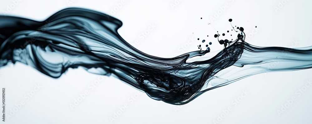 Aufkleber ink illustration abstract background concept. a beautiful splash of black liquid in motion, showcasi