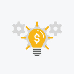  Money symbol on light bulb concept