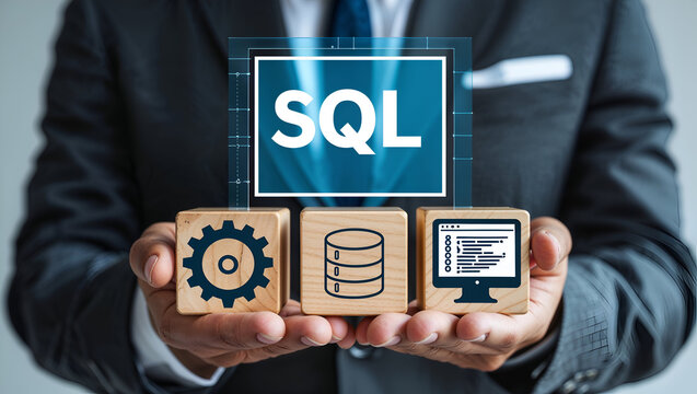 SQL programing language concept. Learn SQL programming language, computer courses, training.