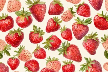 Strawberries vector pattern ,illustration