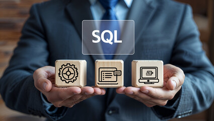 SQL programing language concept. Learn SQL programming language, computer courses, training.