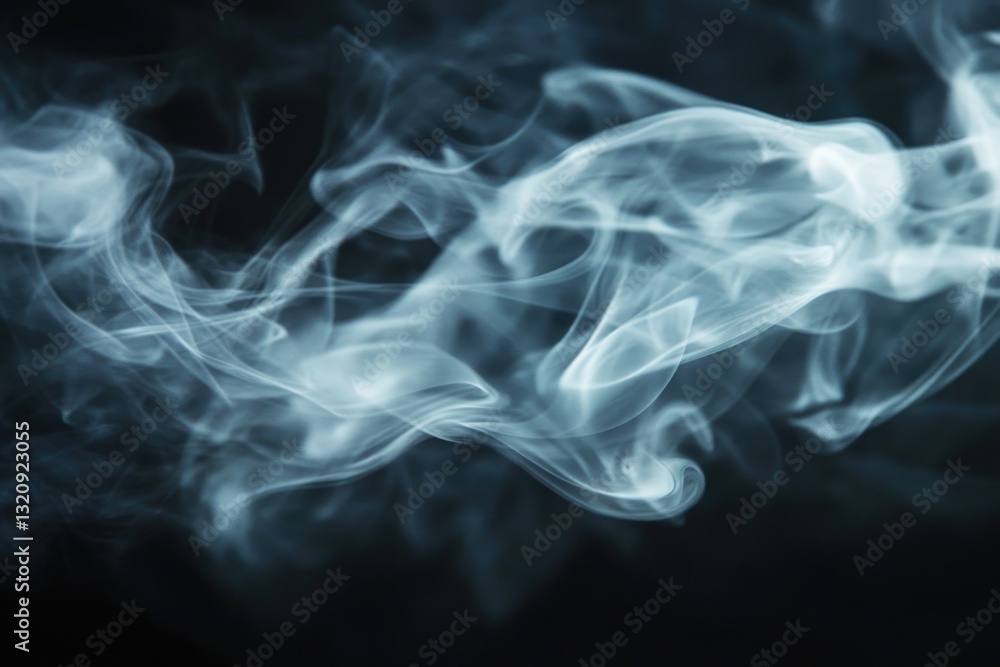 Aufkleber a close-up view of smoke on a dark background, ideal for use in designs where a subtle, mysterious a