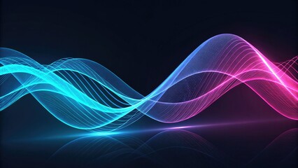 Colorful Light Waves Creating Dynamic Motion in Dark Background