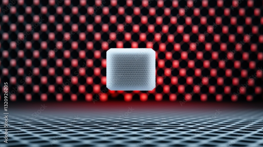 Aufkleber material science composites concept. abstract digital cube against a vibrant grid background.
