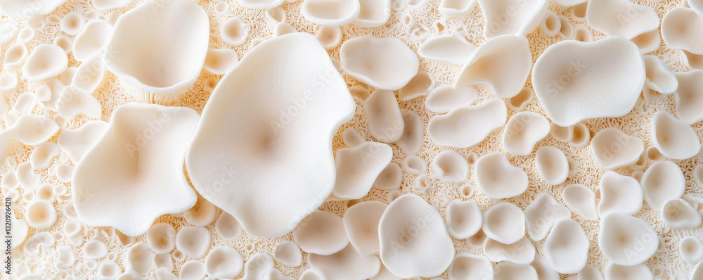 Poster material science composites concept. close-up of white, textured surface with organic shapes and pat