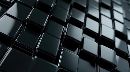Obraz premium Shiny Black Cubes Arranged in a Modern Abstract Background