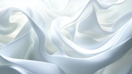 Obraz premium Soft White Fabric Flowing Abstract Background for Elegant Design