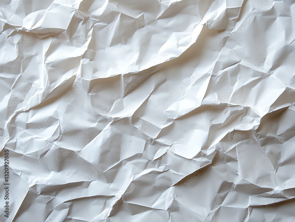 Poster white crumpled paper texture background rough surface with shadows