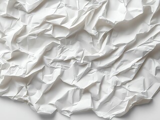 Obraz premium White Wrinkled Paper Texture Background Close-up for Crafts and Design