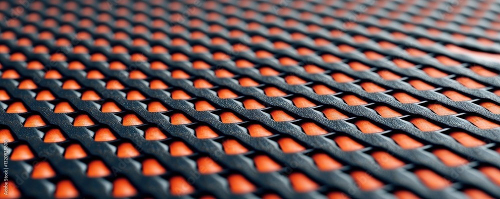 Aufkleber material science composites concept. textured surface with orange and black geometric patterns.