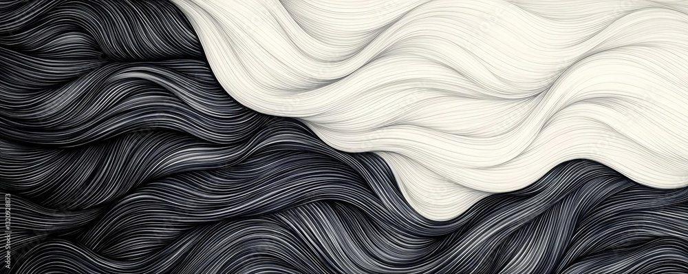 Poster ink illustration abstract background concept. abstract illustration featuring flowing lines in black