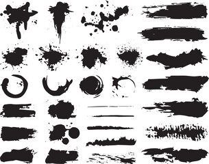 Brush Strokes & Ink Splatters
