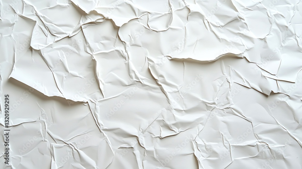 Aufkleber crumpled white paper background texture surface creates an abstract pattern