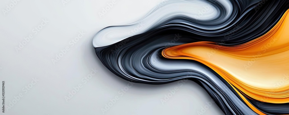 Poster ink illustration abstract background concept. a vibrant abstract design featuring flowing shapes and