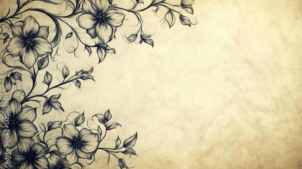 Aufkleber ink illustration abstract background concept. elegant floral pattern design with intricate details a
