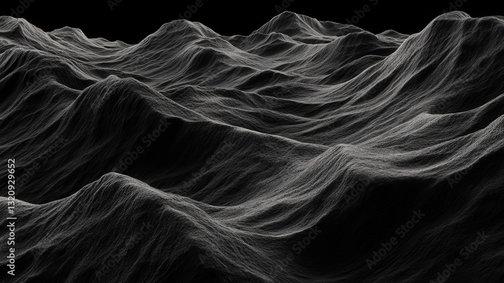 Poster abstract grayscale particle landscape