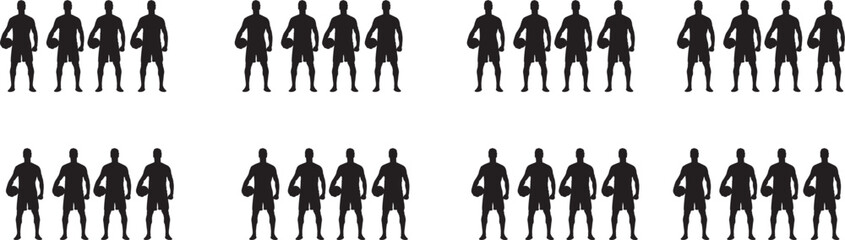 a set of silhouettes of football players. isolated on white background. graphic vector illustration.
