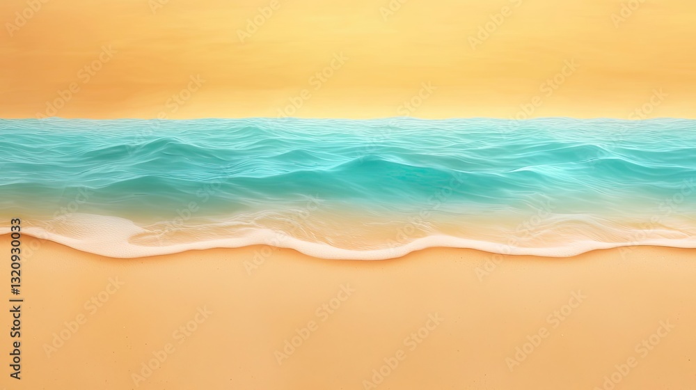 Aufkleber seascape abstract background idea. a serene beach scene with gentle waves lapping against the warm g