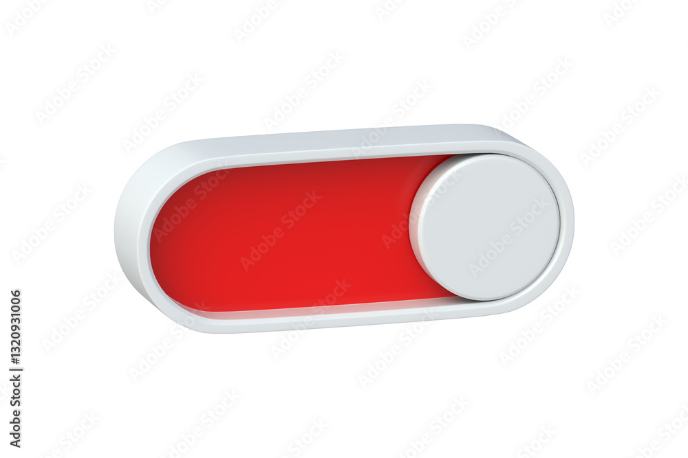 Poster red modern toggle switch isolated on white background. 3d render