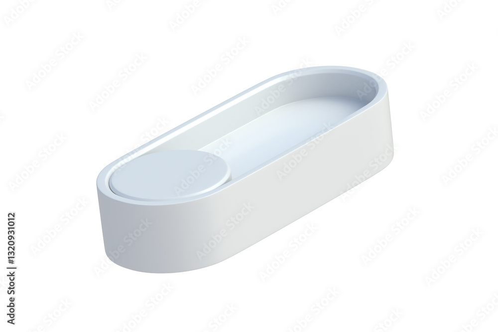 Sticker modern toggle switch isolated on white background. 3d render