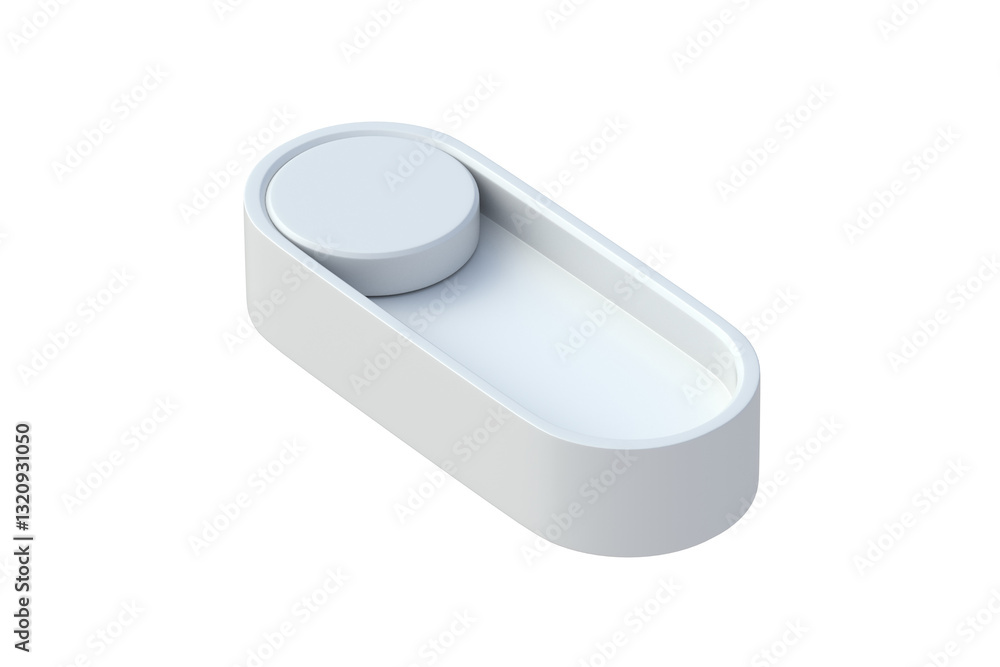 Sticker toggle switch isolated on white background. 3d render