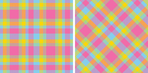 Rich Light Blue and Cool Sunflower Yellow Seamless Tartan Fabric Design