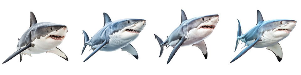 Obraz premium Fearsome Sharks Hunting in the Depths of the Ocean Displayed in Striking Close Up Photography