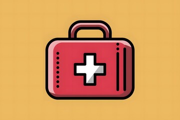 Obraz premium A red medical bag with a white cross, representing quick access to first aid 