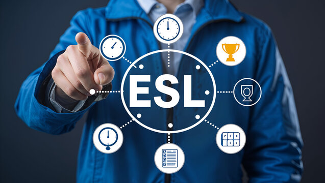 ESL English as a Second Language Concept. English Learning. new