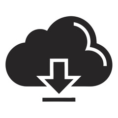 Obraz premium Downloading Data from Cloud Storage Icon