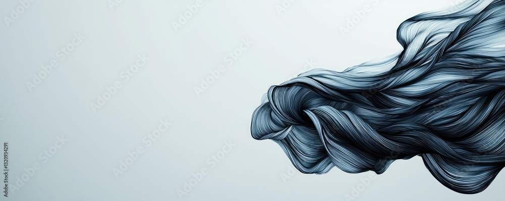 Poster Ink illustration abstract background concept. Abstract smooth flowing lines create a sense of elegance and tranquility in design.