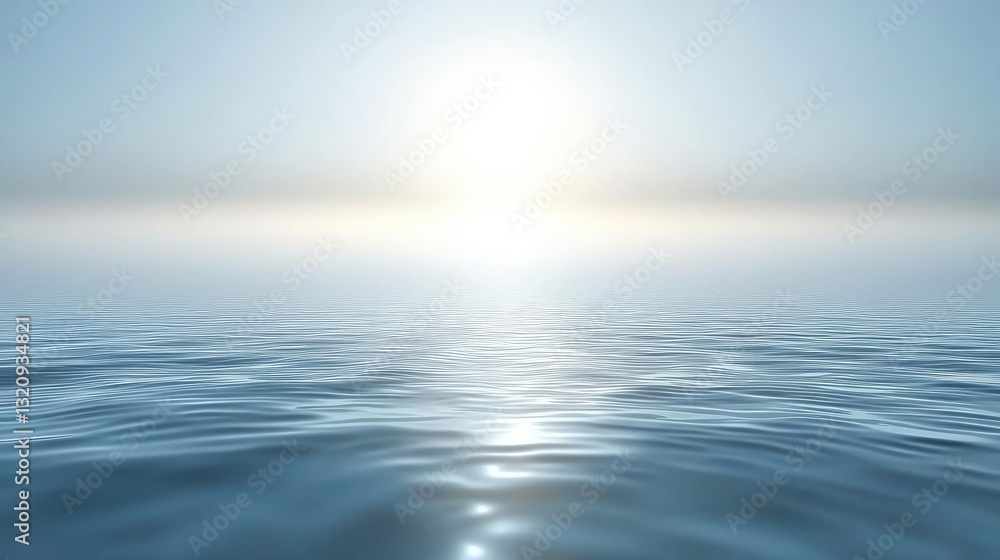 Aufkleber seascape abstract background idea. a serene view of calm blue water reflecting a bright sun on the h