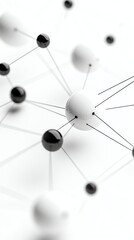 Connected Spheres Abstract Network on White Background for Science Visualization