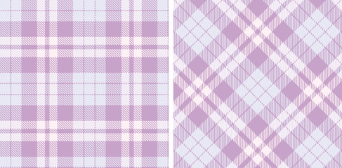 Cool Dusty Lavender and Dark Pale Grey Seamless Tartan Fabric Design