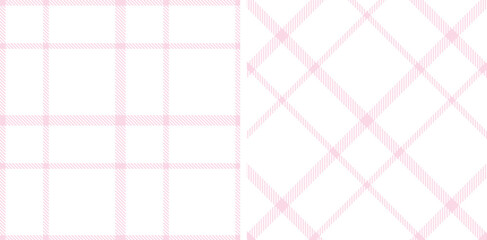 Smoky Light Pink and Neon White Seamless Tartan Fabric Design