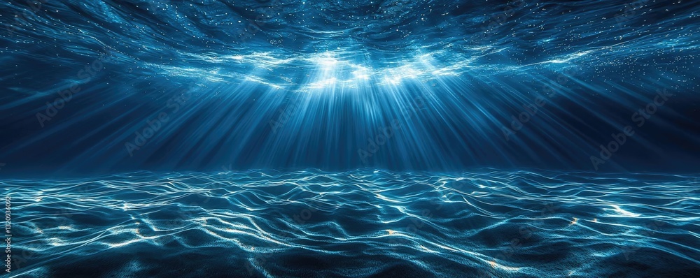 Poster seascape abstract background idea. beneath the surface, tranquil waves dance in sunlight, creating a