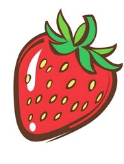 Obraz premium Red Strawberry Berry Fruit Icon Symbol Sweet Healthy 