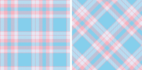 Spring Seamless Tartan featuring Smoky Soft Pink and Cool Pale Grey Fabric Design