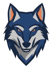 Fototapeta premium Blue Wolf Wildlife Animal Head Face Icon Logo Symbol