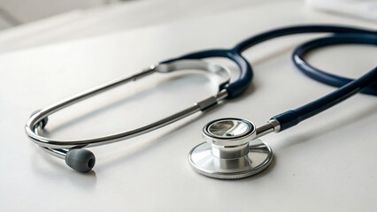 A Close-Up of a Stethoscope Resting on a Clean Medical Background, Symbolizing Health and Care, With a Sense of Professionalism and Precision, Ready to Listen to the Heartbeat of Wellness