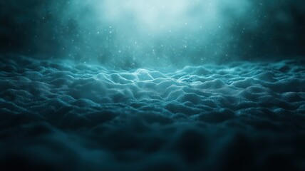Abstract Teal and Blue Textured Landscape with Soft Lighting