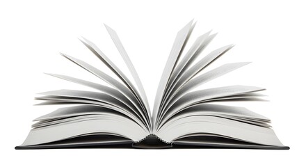 Fototapeta premium White open book with blank pages with white background