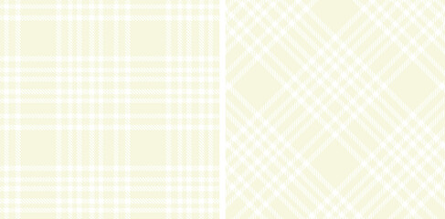 Cool Off White and Smoky White Seamless Tartan Fabric Design