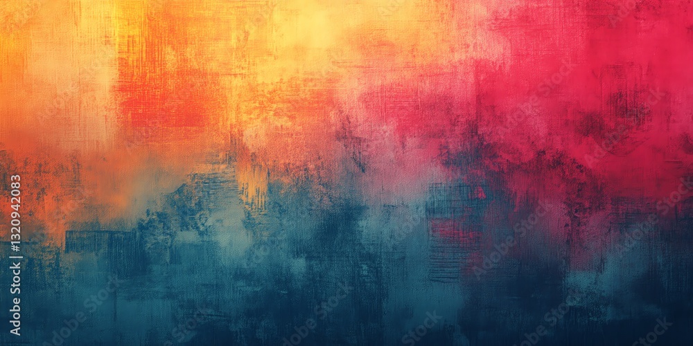 Poster abstract color painting with texture gradient and vibrant blending