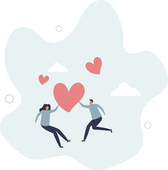 Gratitude, thankful or appreciation, kindness or support to success together, return good or positivity, sharing feeling or help concept,flat character life .