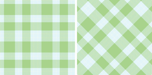 Spring Seamless Tartan featuring Dark Ice Blue and Deep Off White Fabric Design